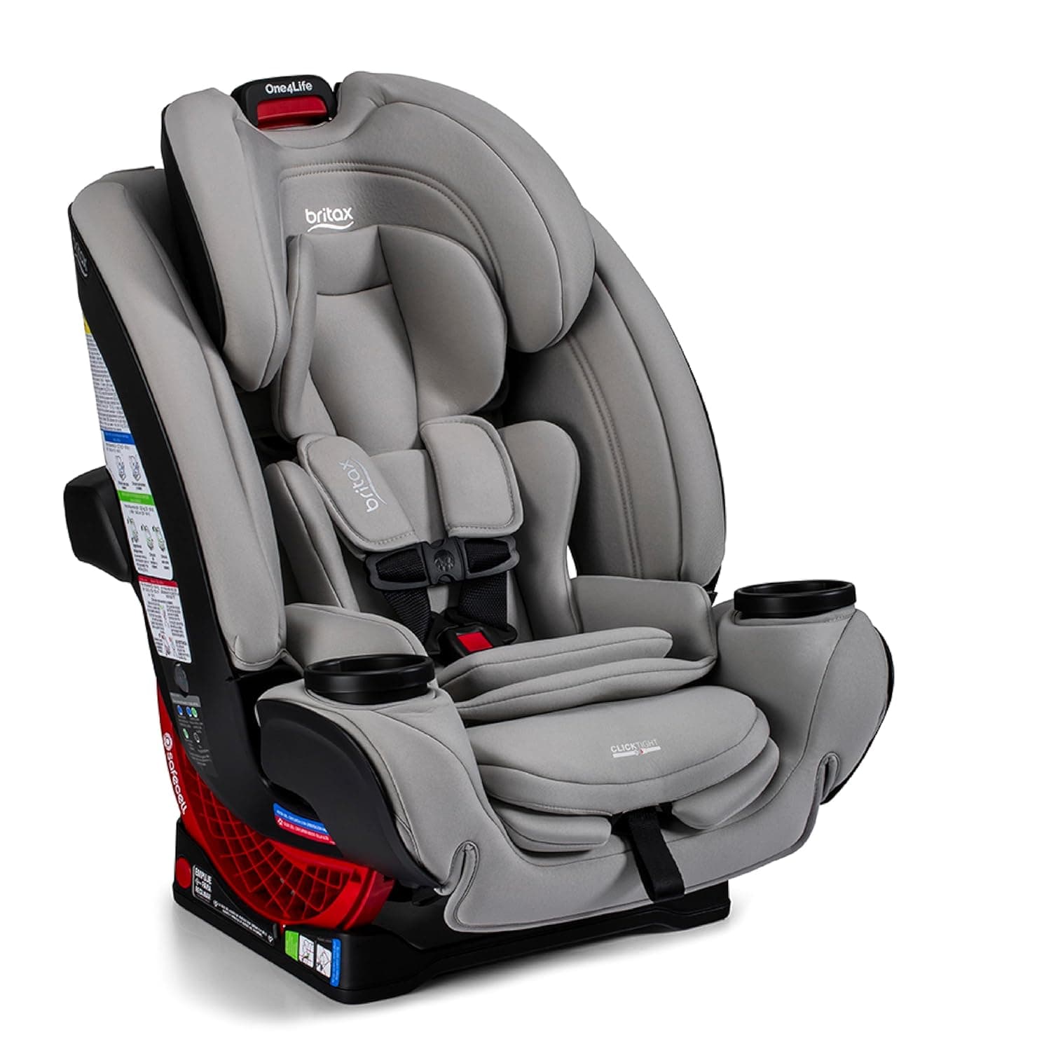 Silla de auto todo en uno Britax One4Life, hasta 10 años de uso — Pergamino | Orientado hacia atrás y hacia adelante y modo elevador; Orientación hacia atrás extendida; Fácil instalación con telas SafeWash transpirables y ClickTight