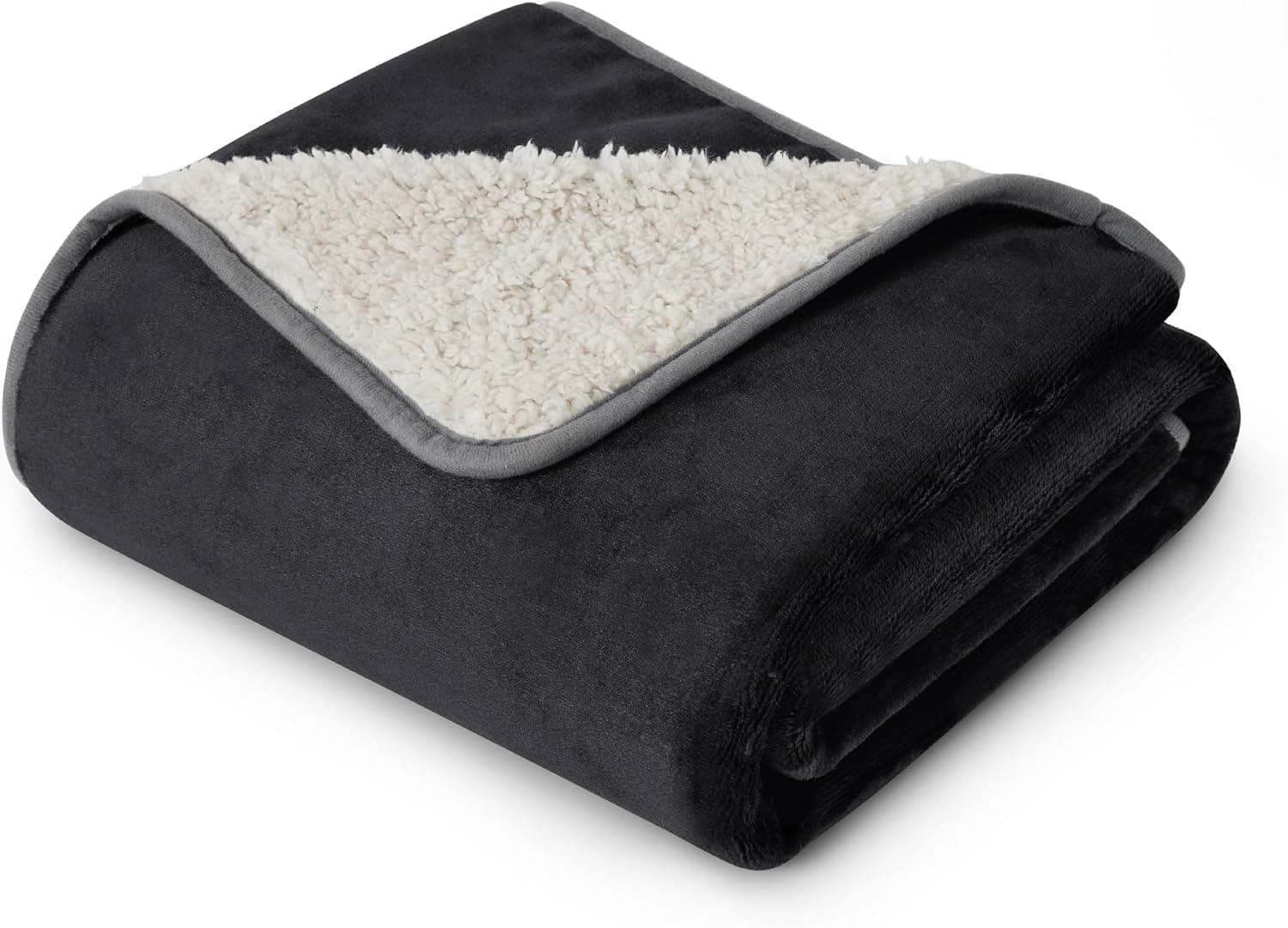 Bedsure Manta impermeable para cama, suave forro polar Sherpa, King 108 x 86 pulgadas | Mantas reversibles para perros, acogedoras y relajantes, de felpa, para perros mayores grandes, funda para sofá cama cálida, protector de muebles para mascotas, color negro