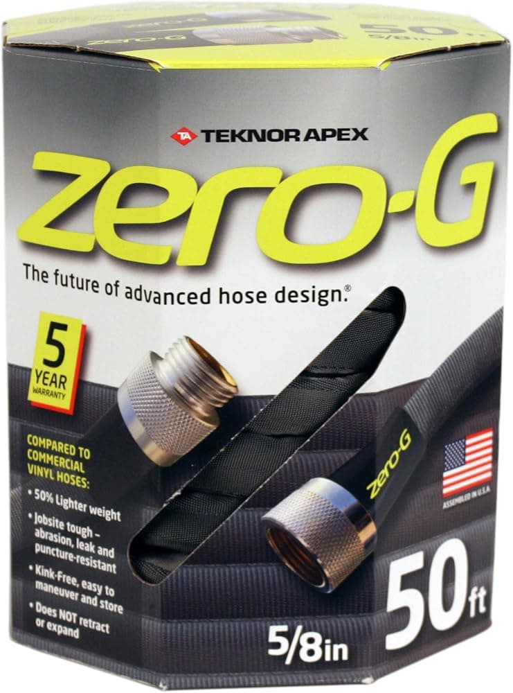 New zero-G 4001-50 Lightweight, Ultra Flexible, Durable, Kink-Free Garden Hose, 5/8-Inch by 50-Feet