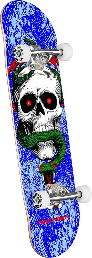 Powell Peralta Mike McGill Skull & Snake - Monopatín completo, azul, 8,25" x 31,95"