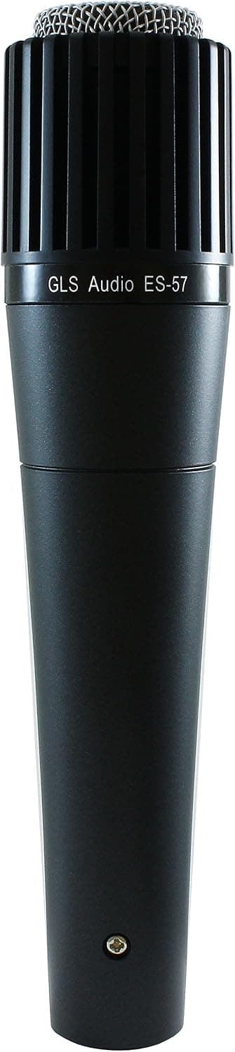 Micrófono para instrumento, serie profesional ES-57, clip para micrófono, negro | Pastilla unidireccional, respuesta de 50 Hz a 15 kHz, cuerpo metálico, soporte de conector Lo-Z Xlr de 3 pines y Hi-Z de 1/4 de entrada para configuraciones de estudio