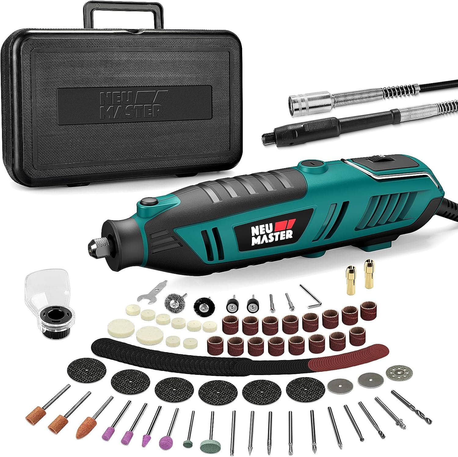 Kit de herramientas rotativas NEU Master 200W, herramienta rotativa con cable de 10000-35000RPM para bricolaje