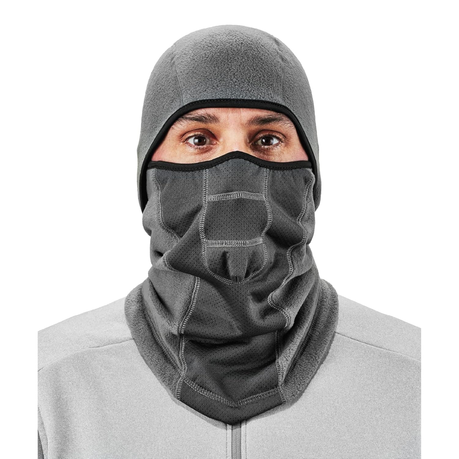Ergodyne N-Ferno 6823 Pasamontañas, máscara de esquí, máscara facial resistente al viento, diseño con bisagras, cada uno, gris