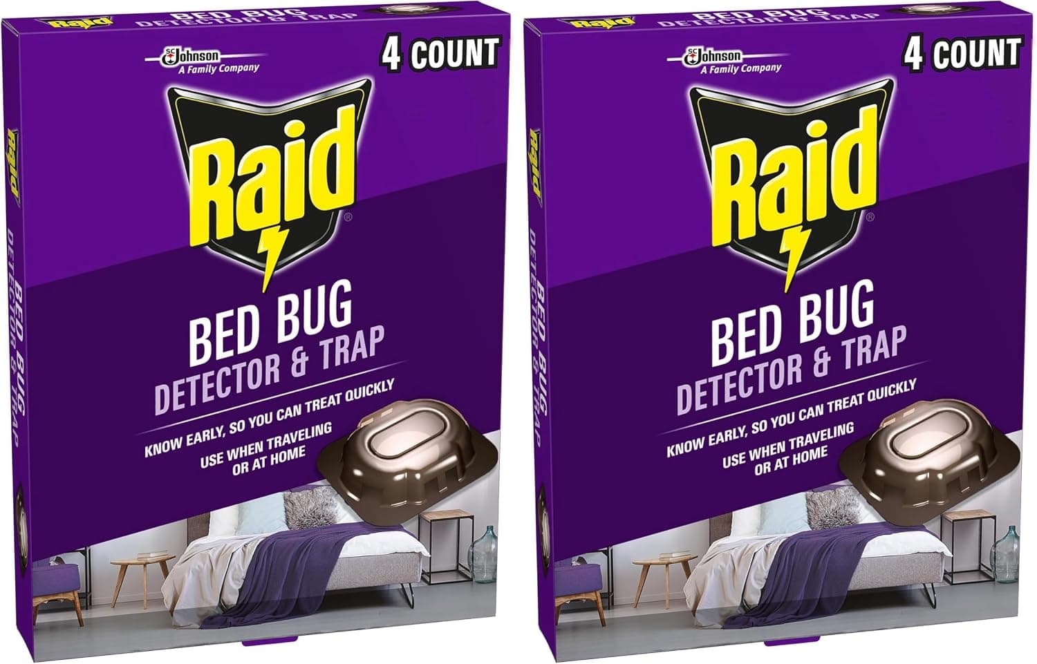 Detector y trampa para chinches Raid, para uso en interiores, 4 unidades (paquete de 2)