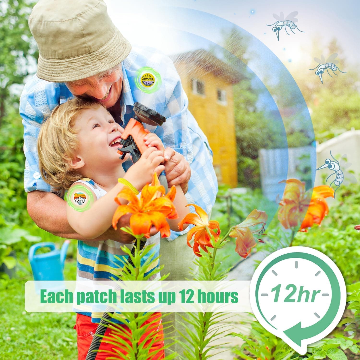 Pegatinas repelentes de mosquitos, paquete de 300 para niños y adultos, exteriores/interiores, a base de plantas naturales, 6 pulseras antimosquitos incluidas
