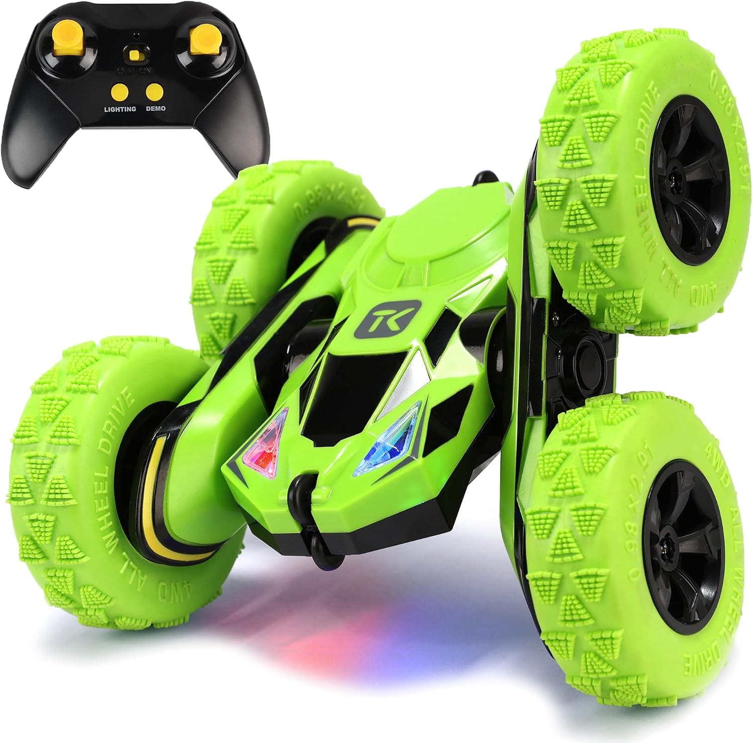 Threeking Control remoto Flip Stunt Car juguetes de conducción de doble cara regalos | Coches RC duraderos con luces suaves y respirables para niños y niñas de 6 a 12 años