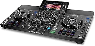 Controlador DJ independiente SC LIVE 4 Negro | Controlador de 4 decks con separación de vástagos, transmisión por Wi-Fi, Bluetooth, parlantes incorporados, Serato DJ, compatibilidad con Virtual DJ
