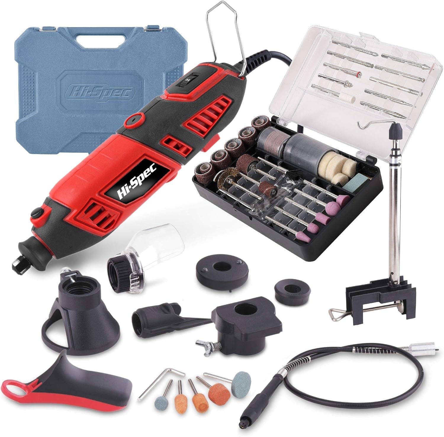 Kit de herramientas rotativas con cable de alta especificación para cortar, esmerilar y lijar con brocas