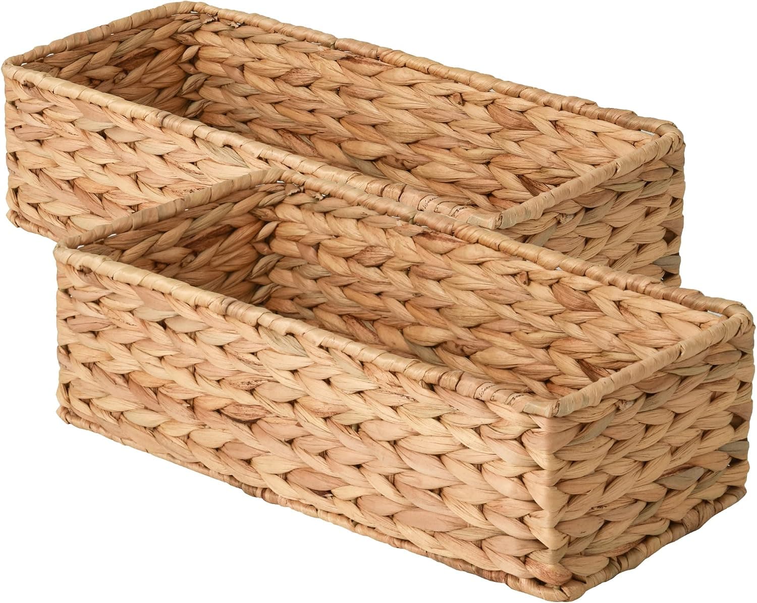 StorageWorks Cesta de mimbre para papel higiénico, cesta para tanque de inodoro para baño