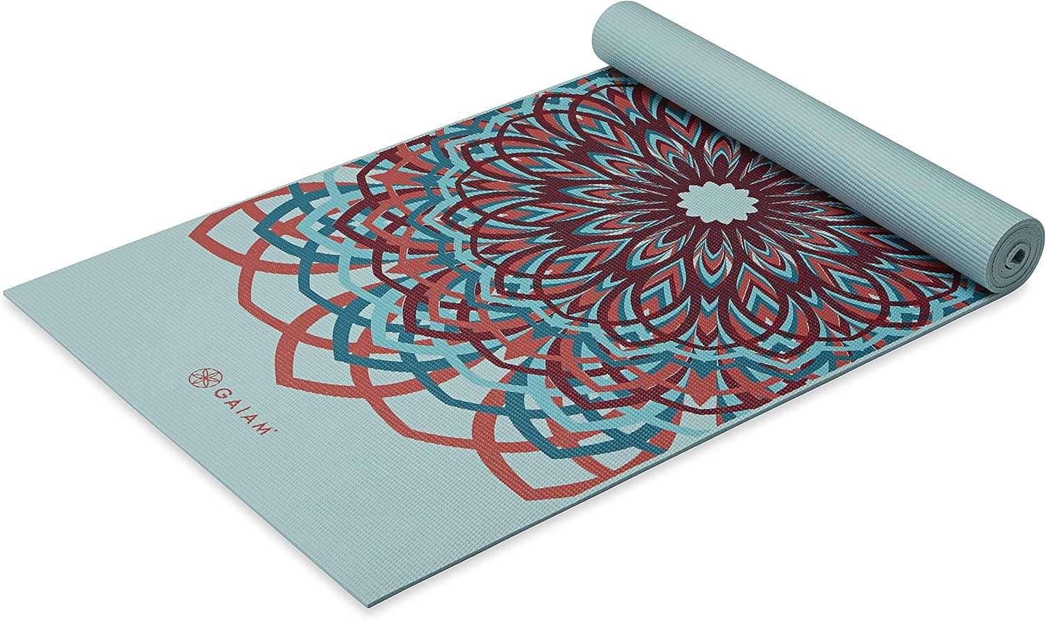 Esterilla de yoga Gaiam Premium, esterilla con impresión de 6 mm de grosor | Acolchado premium de 6 mm de grosor para soporte de las articulaciones. Diseño con estampado antideslizante para yoga, pilates y entrenamientos en el suelo.