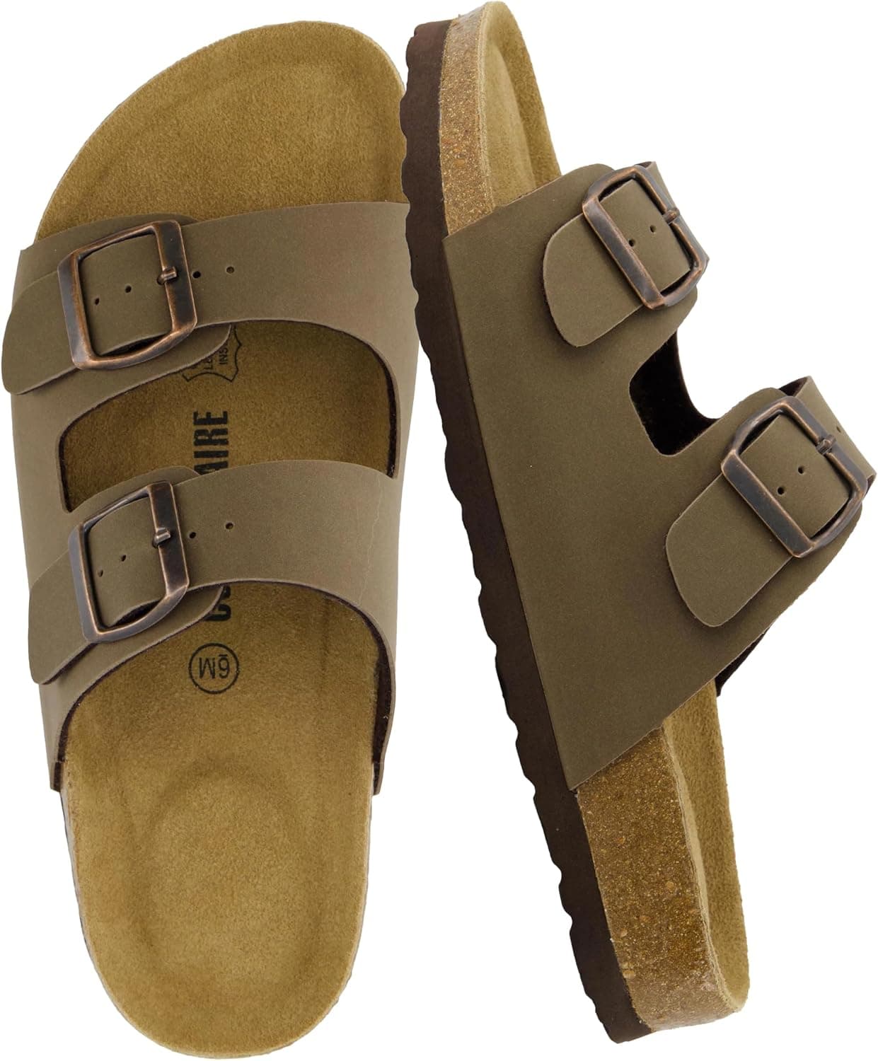 CUSHIONAIRE Lane Cork Slide Sandalias de Mujer, Sandalias cómodas para Mujer