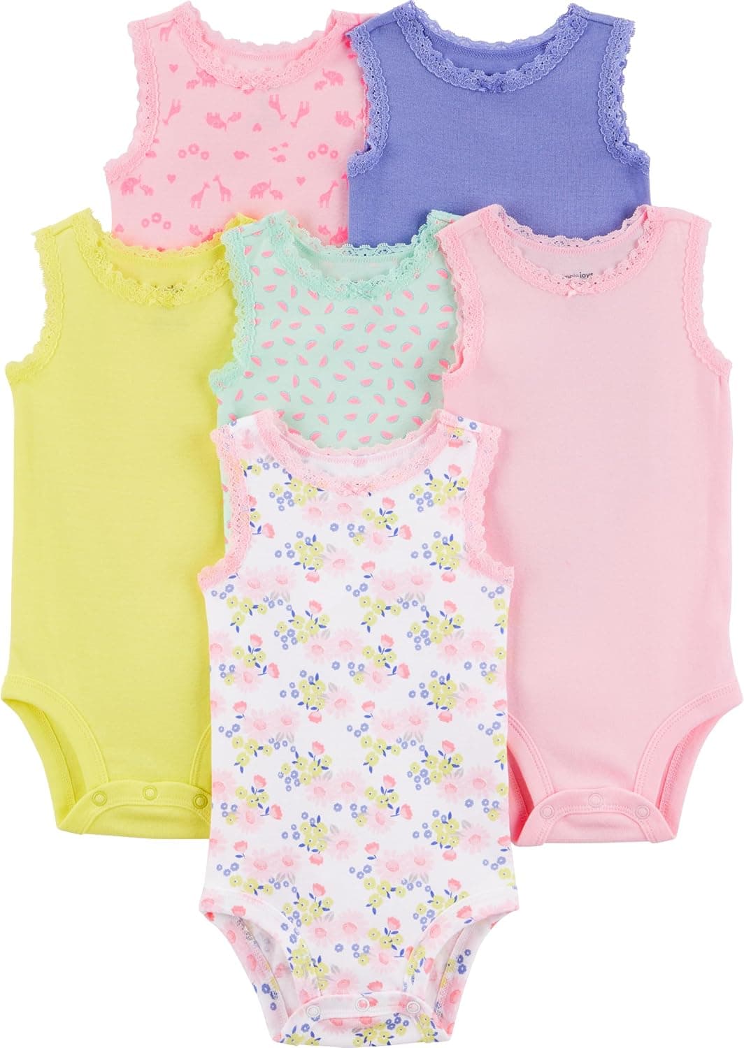 Simple Joys by Carter's Body de manga corta para bebé niña, paquete de 6