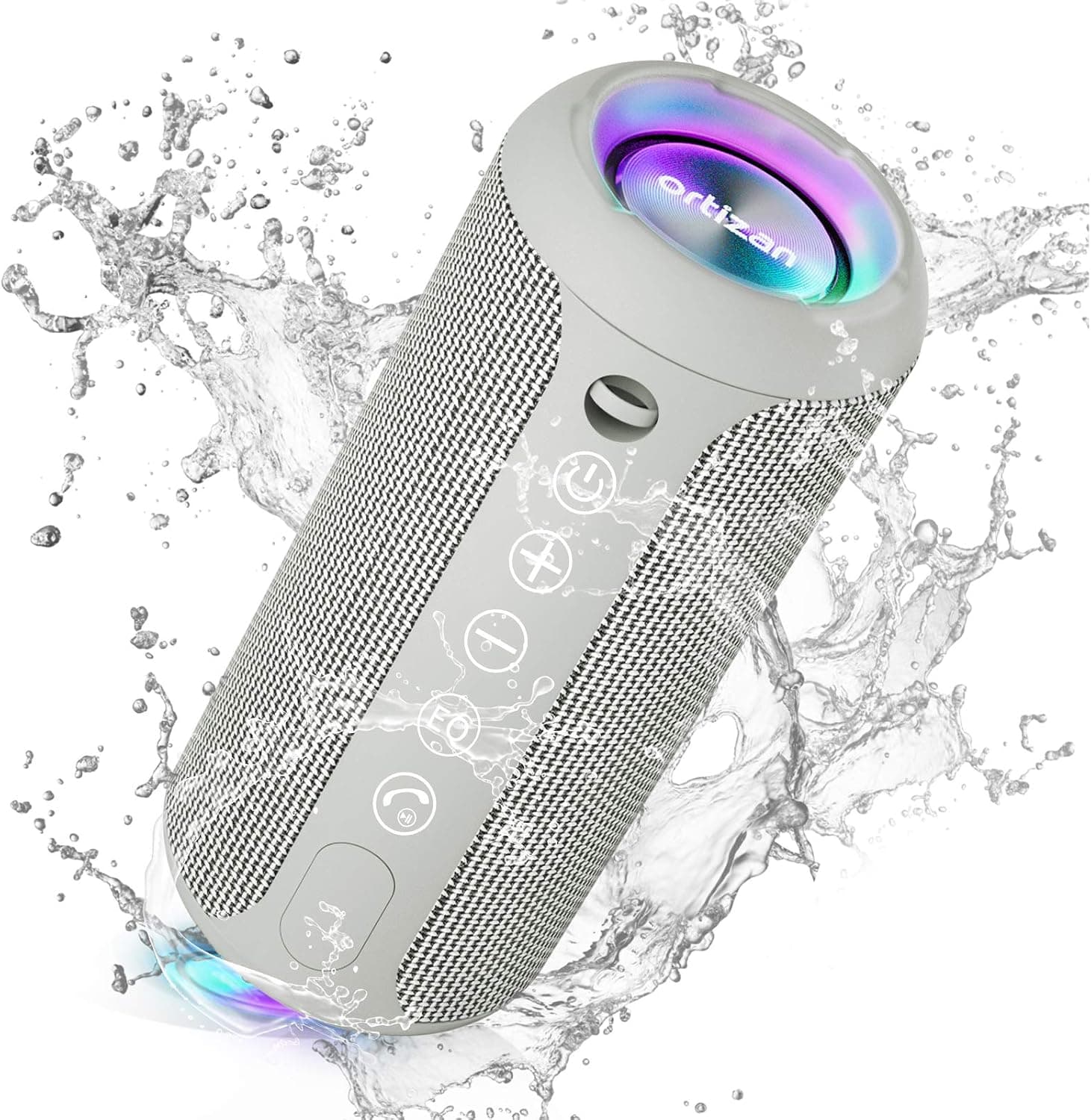 Ortizan Altavoz Bluetooth portátil, altavoz inalámbrico impermeable IPX7 con sonido estéreo fuerte de 24 W, altavoces para exteriores con Bluetooth 5.0, tiempo de reproducción de 30 horas, alcance Bluetooth de 66 pies, emparejamiento dual para el hogar