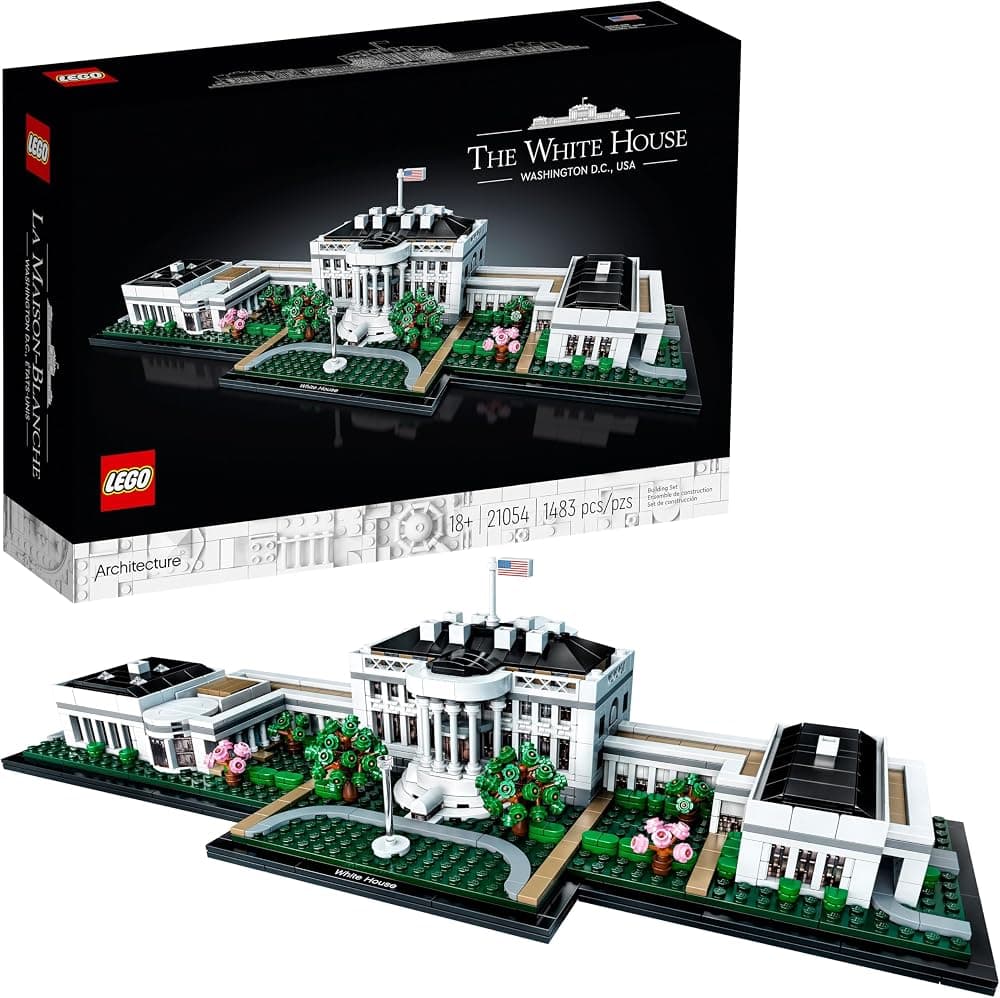 Colección de Arquitectura: La Casa Blanca 21054 - Kit de construcción de maquetas, set creativo para adultos y adolescentes, proyecto de bricolaje energizante, oficina presidencial icónica, gran regalo coleccionable para el día del padre