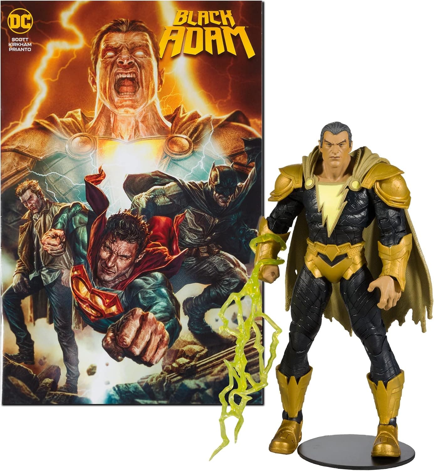 McFarlane Toys - Figura DC Direct 7IN con cómic - ADAM negro WV1 - ADAM negro | DC Direct Comics Figura de acción de 7 pulgadas Black Adam Wave 1 - Black Adam
