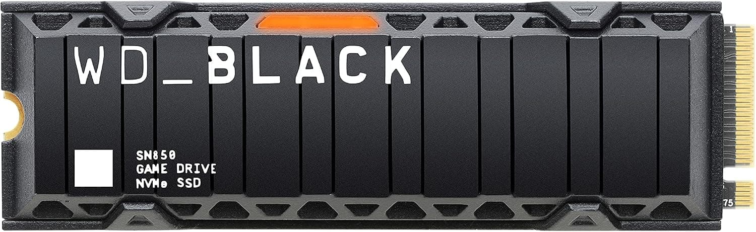 WD_BLACK Unidad de estado sólido SSD interna para juegos SN850 NVMe de 500 GB con disipador térmico - Funciona con PlayStation 5, Gen4 PCIe, M.2 2280, hasta 7000 MB/s - WDS500G1XHE