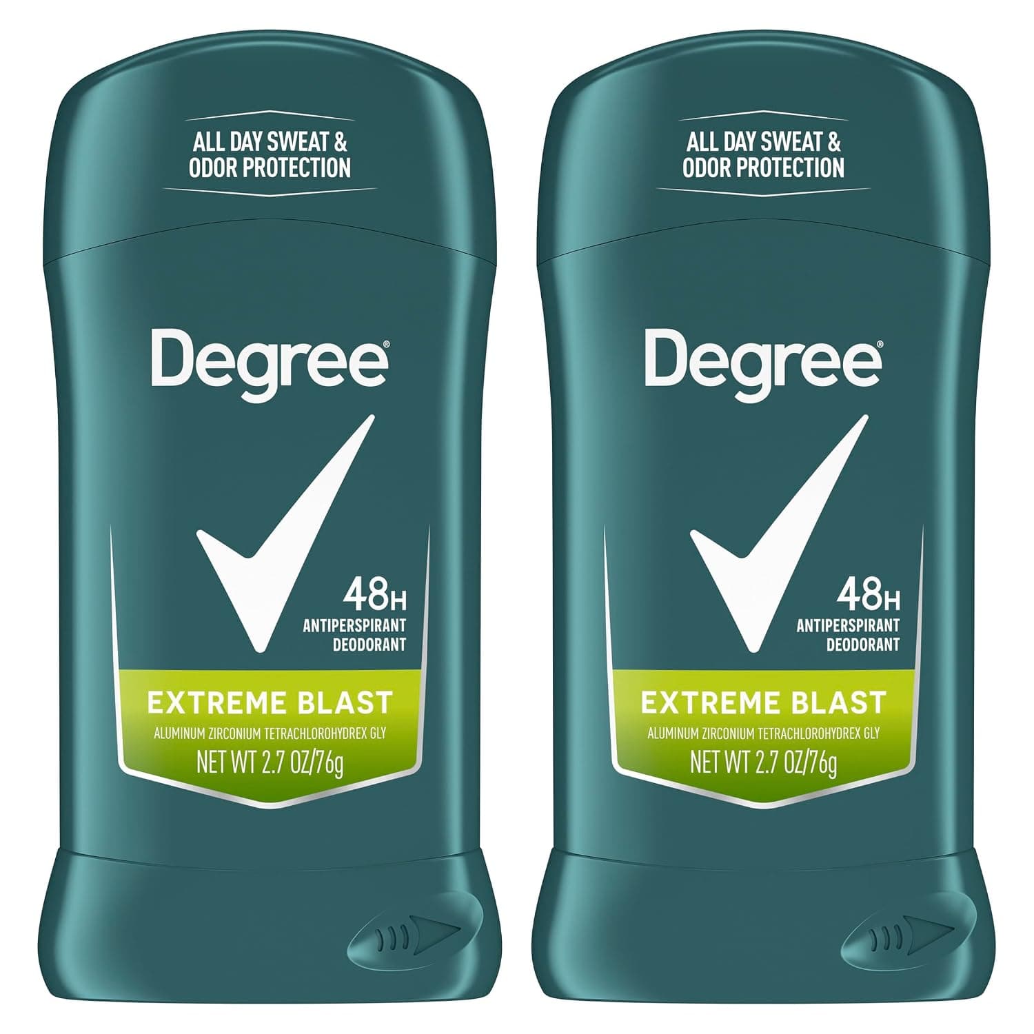 Desodorante antitranspirante original Degree Men, protección contra olores de 48 horas, desodorante en barra Extreme Blast para hombre, 2,7 oz, 2 unidades