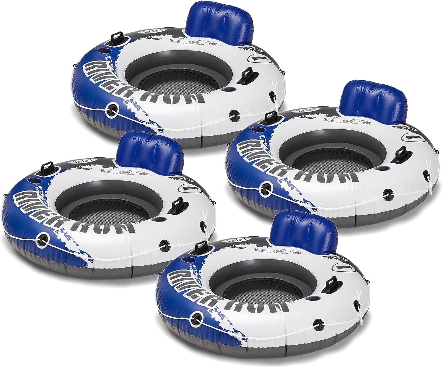 INTEX 58825EP River Run 1 Salón flotante inflable: respaldo cómodo - Portavasos incorporado – Asas de agarre duraderas – Cuerda de agarre todo alrededor – Capacidad de peso de 220 lb