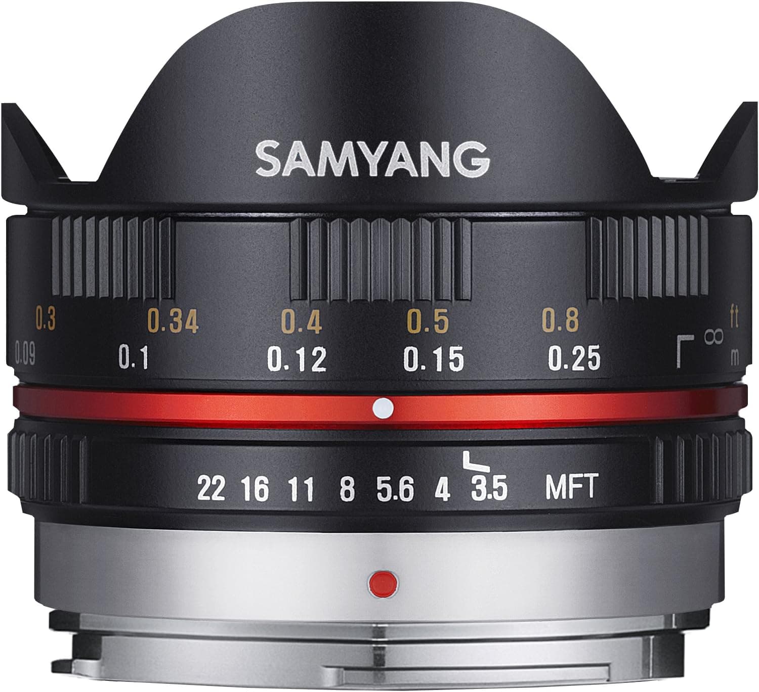 Samyang 7.5 mm Fisheye F3.5 Manual Focus Lens for Micro 4/3 - Black