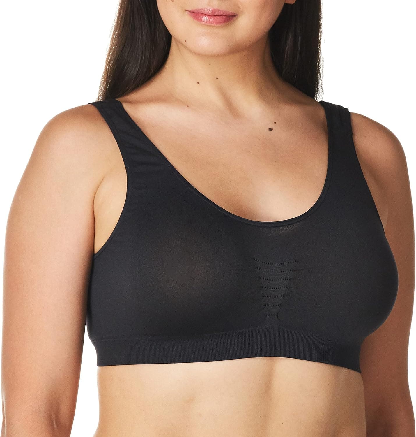Bali Women's Microfiber Bralette Pack, Comfort Revolution Seamless T-Shirt Bra, Crop Top Bralette, 2-Pack