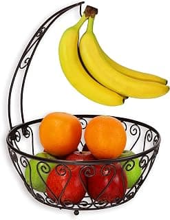 SimpleHouseware Frutero con colgador de plátano, Bronce