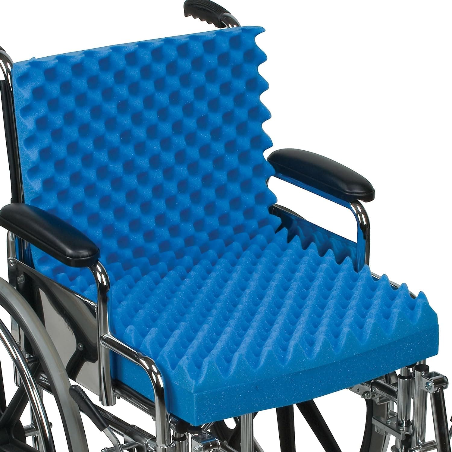 DMI Cojín de espuma esculpida con forma de caja de huevos, cojín de asiento, cojín de asiento de coche, cojín de silla de oficina alivia el dolor de espalda, dolor de hueso de la cola, ciática, 32 x 18 x 3 pulgadas, espalda completa, 1 unidad