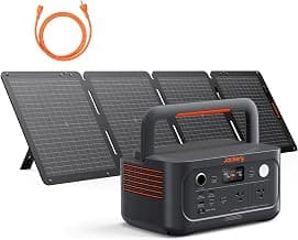 Jackery Explorer 500 v2 y panel solar de 100 W, 512 Wh, 500 W CA | Batería LiFePO4, sobretensión de 1000 W, peso ligero de 14 libras, cable de CA incluido, generador solar