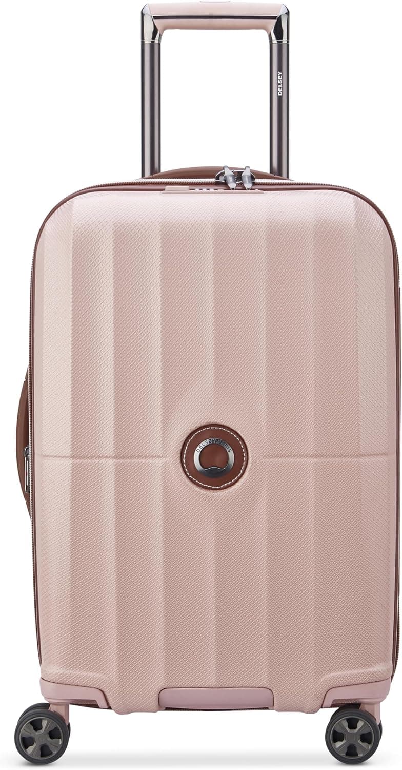 DELSEY PARIS Carrousel Hardside Equipaje expandible con ruedas giratorias, rosa, equipaje de mano de 21 pulgadas