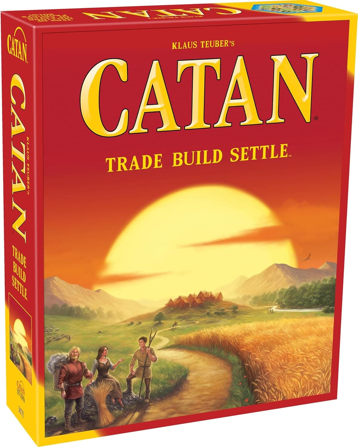 Juego de mesa CATAN: ¡Embárcate en un viaje de descubrimiento y comercio! Juego de estrategia de construcción de civilizaciones, juego familiar para niños y adultos, mayores de 10 años, 3-4 jugadores, tiempo de juego de 60-90 minutos, creado por CATAN Studio