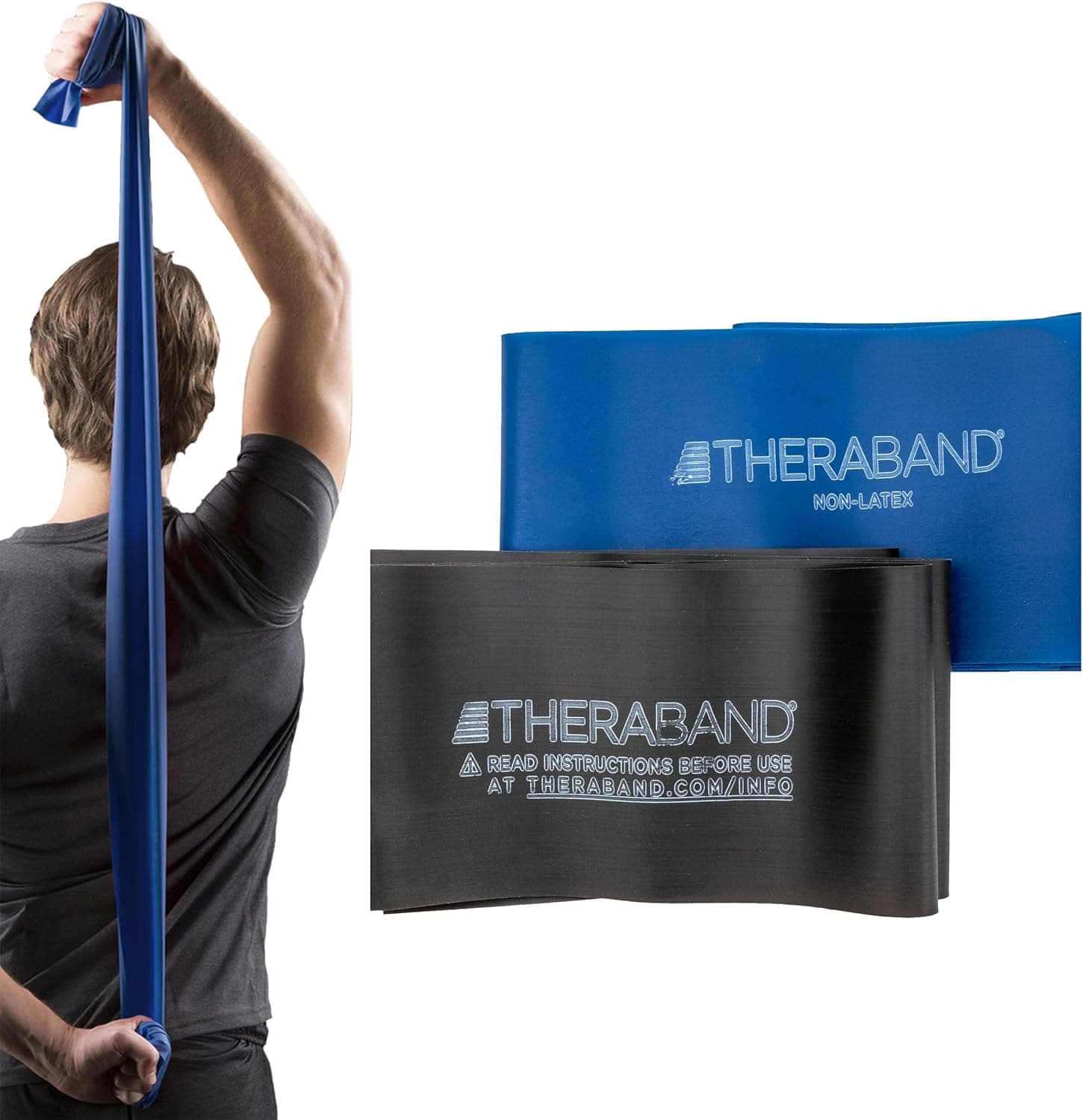 THERABAND Juego de bandas de resistencia, bandas elásticas para ejercicio y fisioterapia, entrenamiento de fuerza para la aptitud de la parte superior e inferior del cuerpo