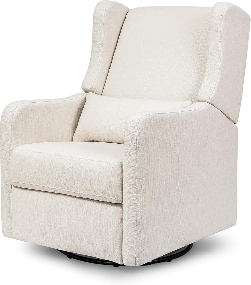Carter's by DaVinci Arlo Sillón reclinable, Cozy Cream | Silla reclinable para guardería Glider con giro de 360° - Mecedora planeadora con certificación GREENGUARD Gold y FSC