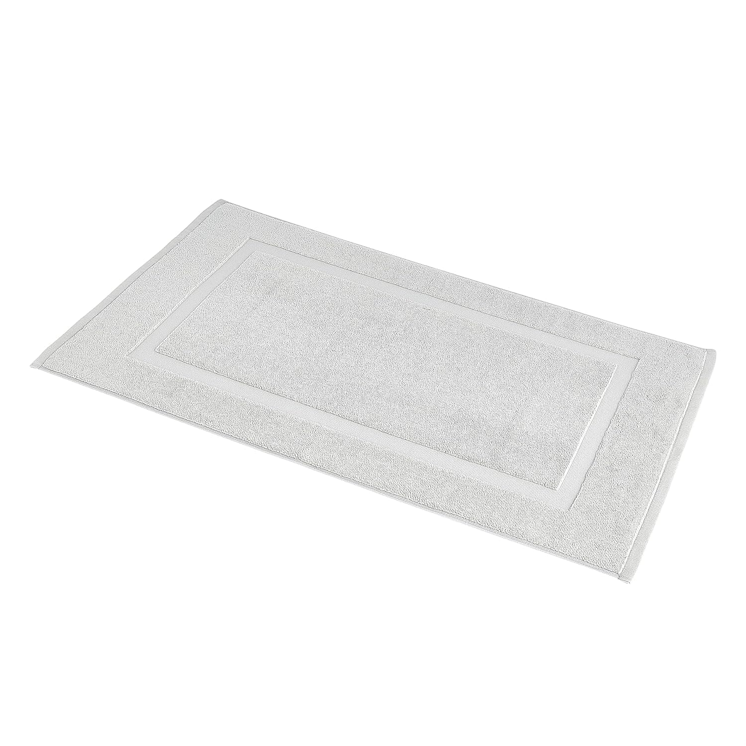 Amazon Basics Alfombra de baño con bandas, 100 % algodón, 31 x 20 pulgadas, color plateado suave