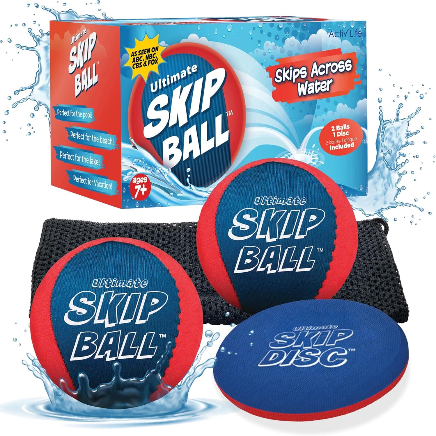 Activ Life Las mejores bolas para saltar en el agua, pelota que rebota en el agua para piscina, juguetes de playa para amigos, familiares, niños y adultos
