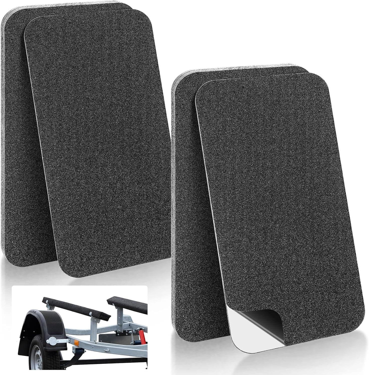 12 Pcs Marine Flooring for Boats Non Slip Pads 6 x 12inch Boat Trailer Steps Adhesive Traction Pads Anti-Slip Pre-Cut Traction Grip Tape Ship Flooring Tools Accessories