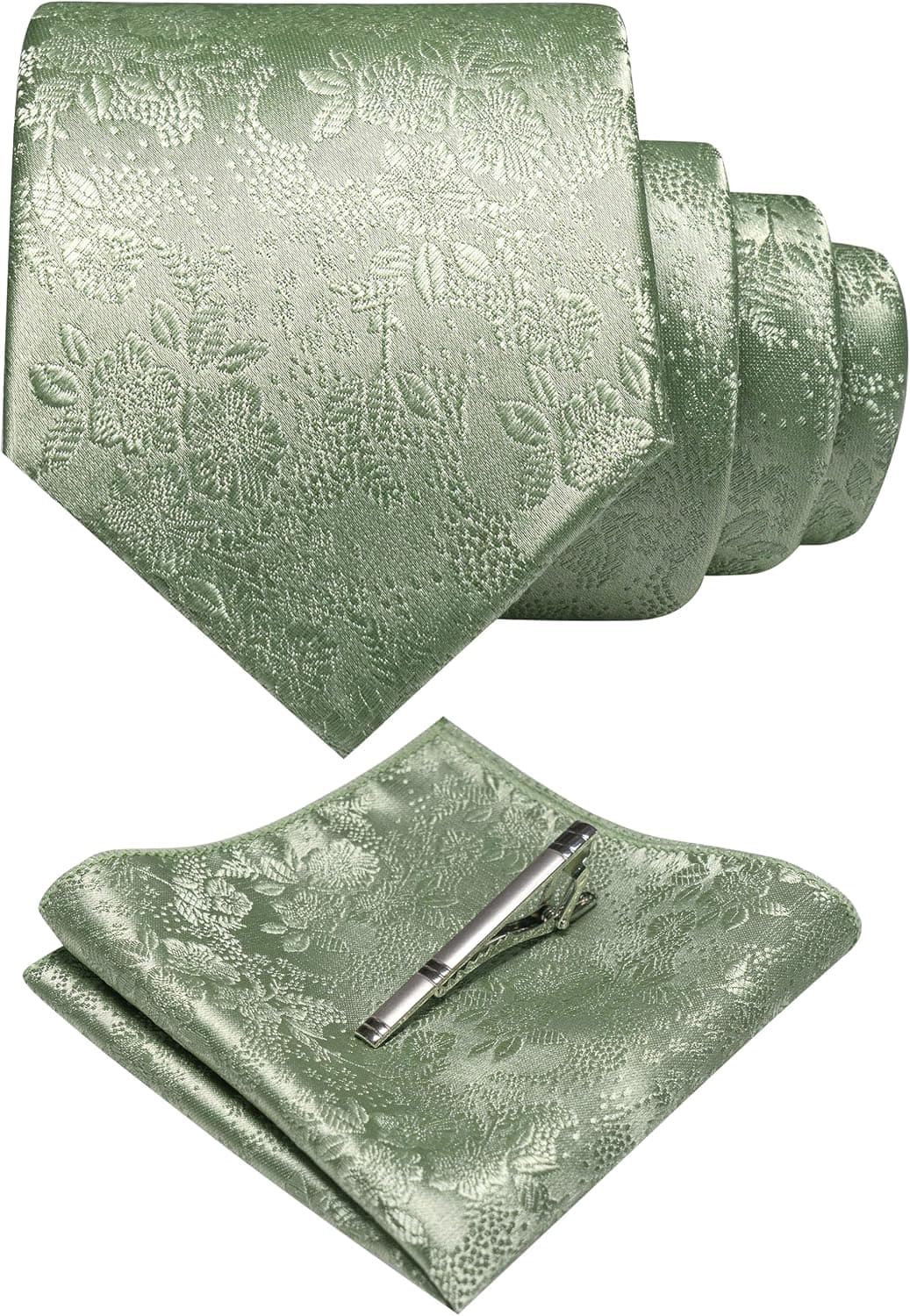 JEMYGINS Juego de corbatas y corbatas cuadradas con flores para hombre