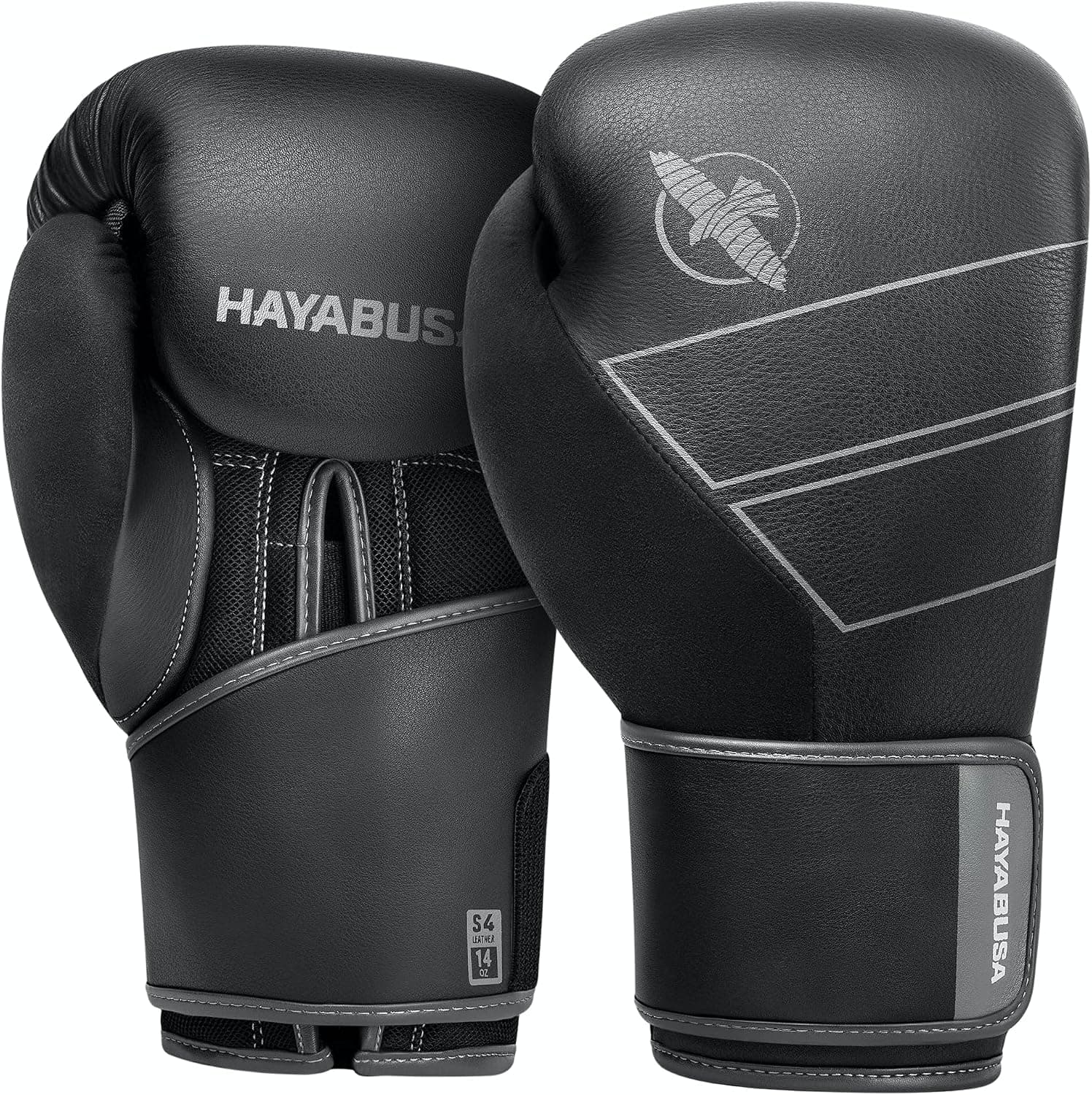 Guantes de boxeo de cuero Hayabusa S4 | Guantes de boxeo de 12 oz, guantes de Muay Thai, guantes de kickboxing, guantes de entrenamiento de cuero, hombres y mujeres, guantes de boxeo de 16 oz