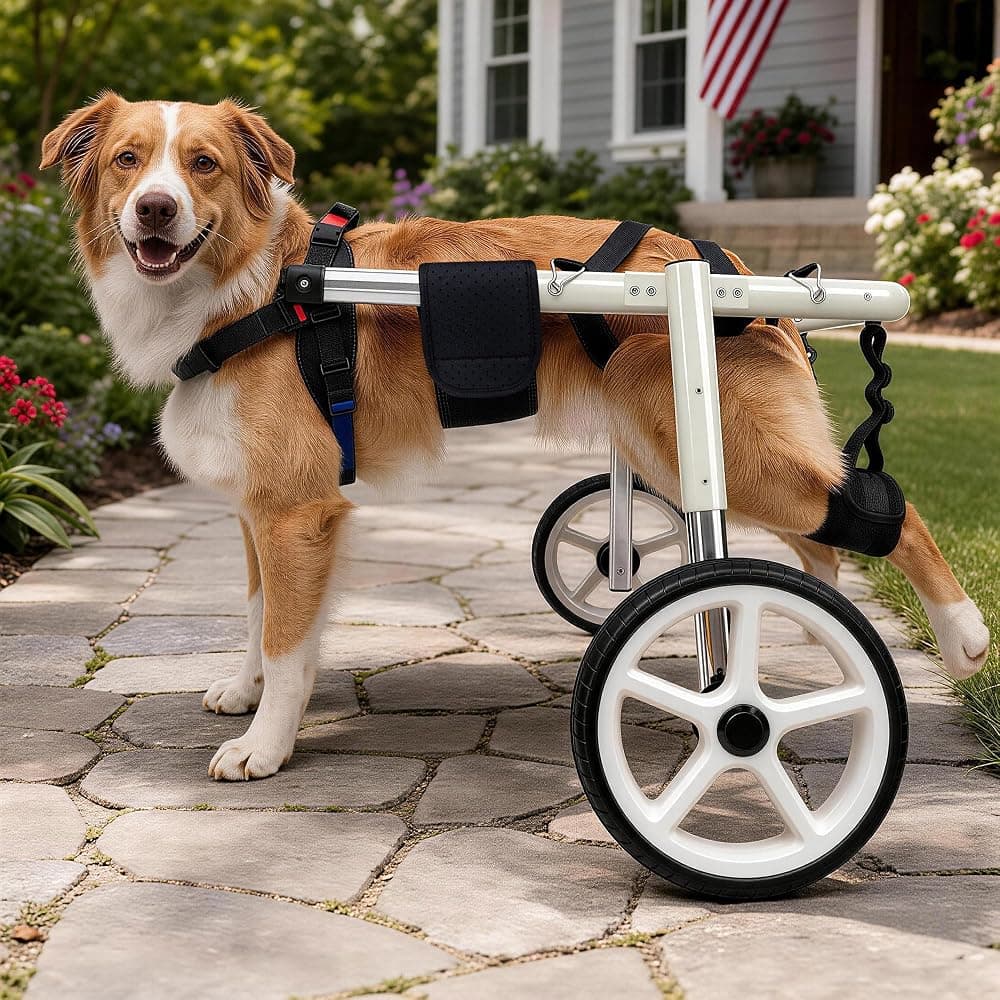 Silla de ruedas grande para perros para patas traseras, carrito de movilidad ajustable | Ayuda de movilidad de servicio pesado para perros grandes, carrito de perro ajustable para patas traseras discapacitadas,M1 para 40-70 libras