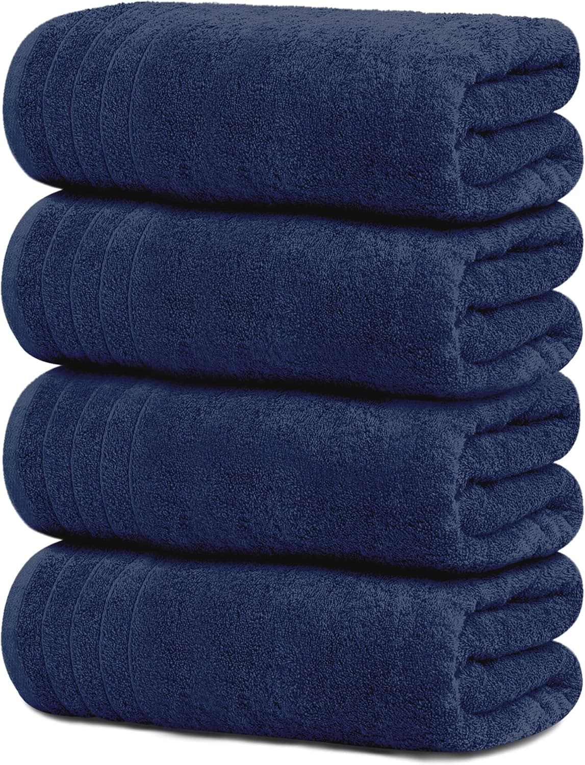 4 toallas de baño extra grandes de 30 x 60 pulgadas, azul marino | 100% algodón, más grande y liviano, de secado más rápido, súper suave y absorbente, perfecto para el baño