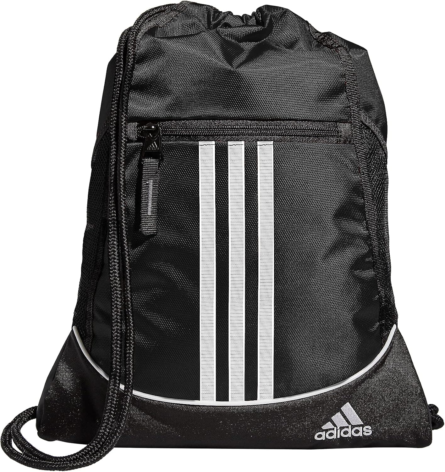 adidas Alliance Sackpack - Mochila con cordón para deportes, bolsa de gimnasio pequeña, negro/2, OSFA