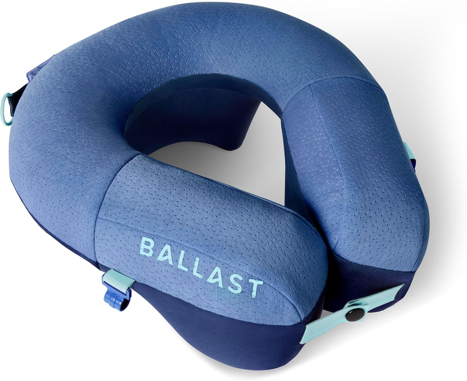 Ballast Pro Beach & Travel Pillow - Almohada inflable para el cuello para aviones, playa y piscina, compacta y resistente al agua (azul océano)