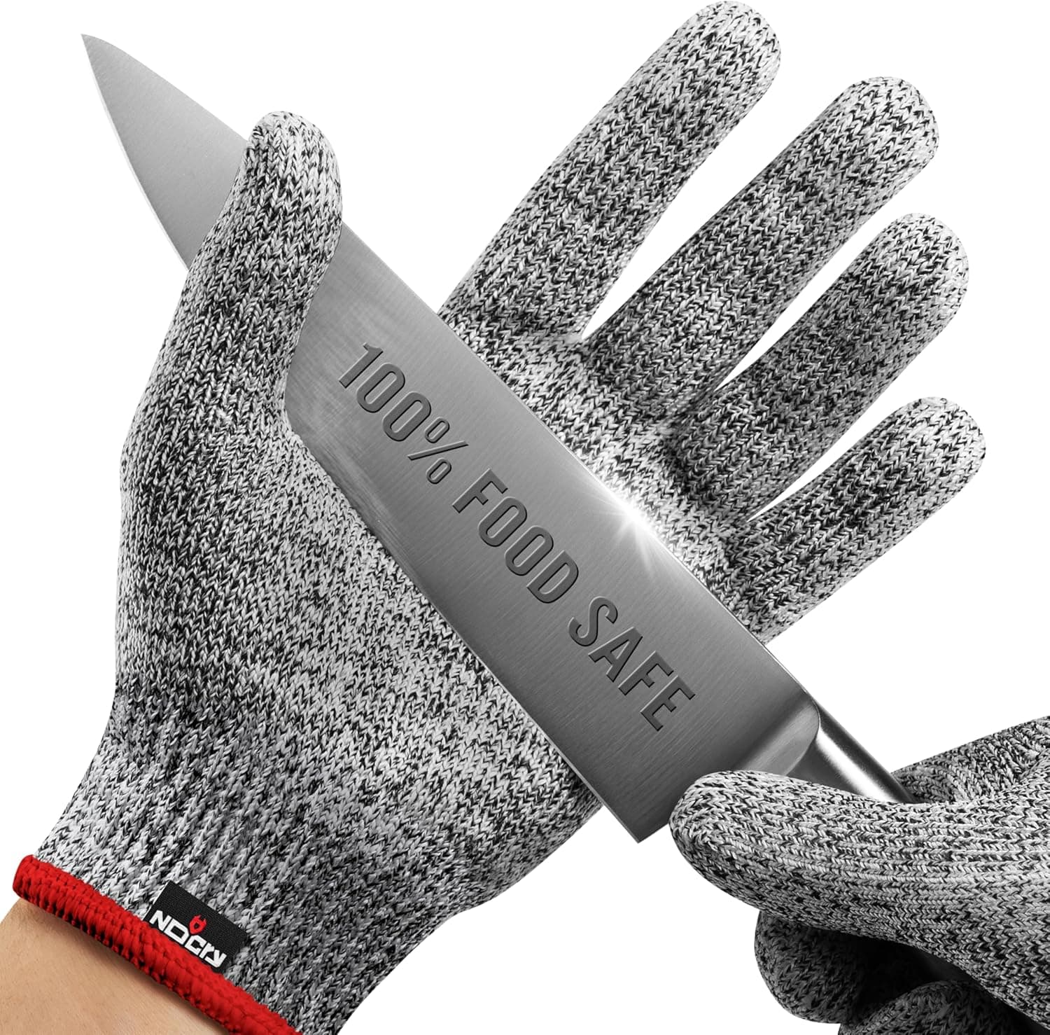 Guantes premium resistentes a cortes NoCry Grado alimenticio — 100 % seguros para alimentos — Guante para cortar carne de nivel 5 para chefs y carniceros — Guante de mandolina perfecto o guantes para descascarar ostras con comodidad y destreza superiores