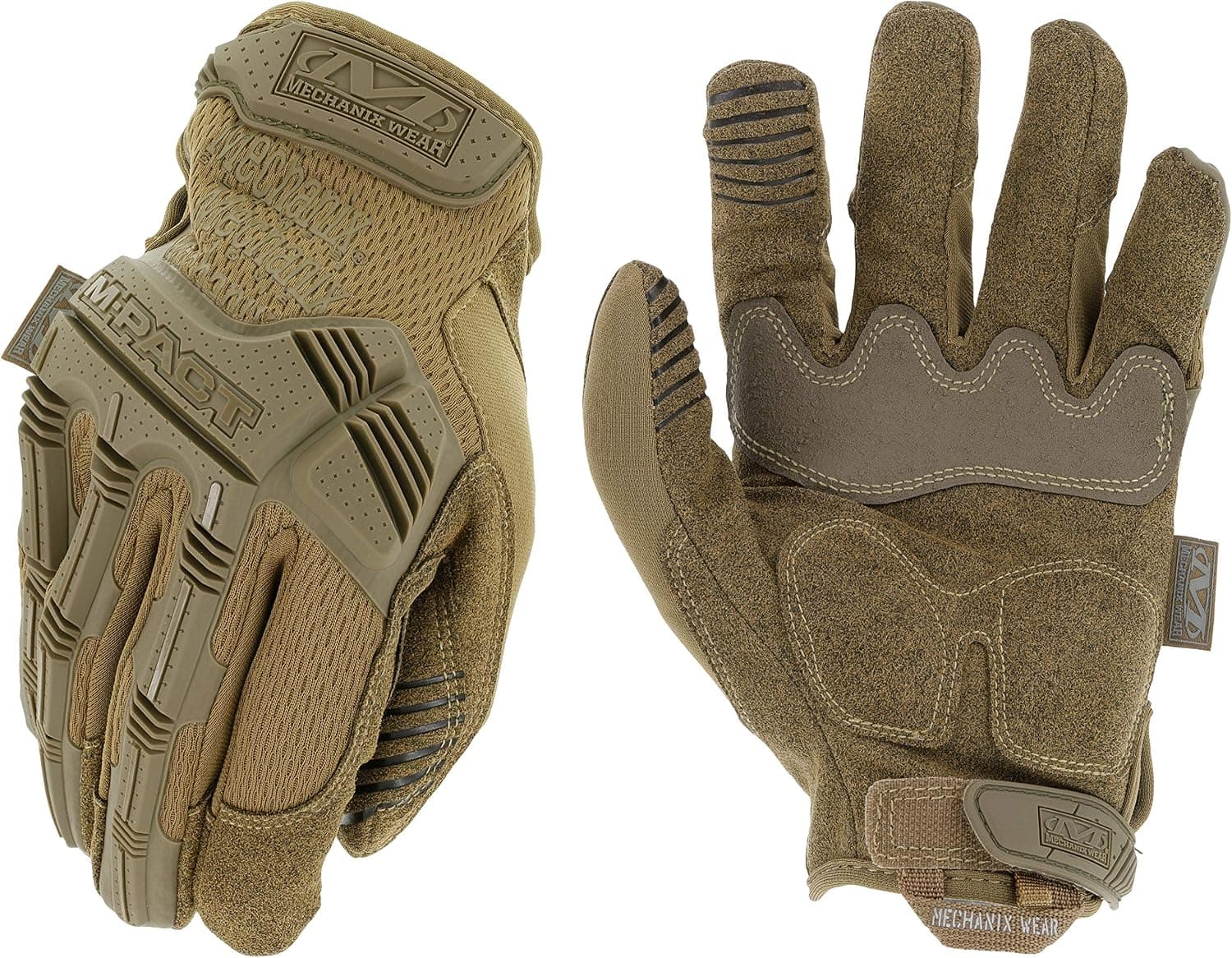 Guantes tácticos Mechanix Wear M-Pact, marrones, extragrandes | Guantes de seguridad con capacidad para pantalla táctil, protección contra impactos, absorción de vibraciones y ajuste seguro para hombres