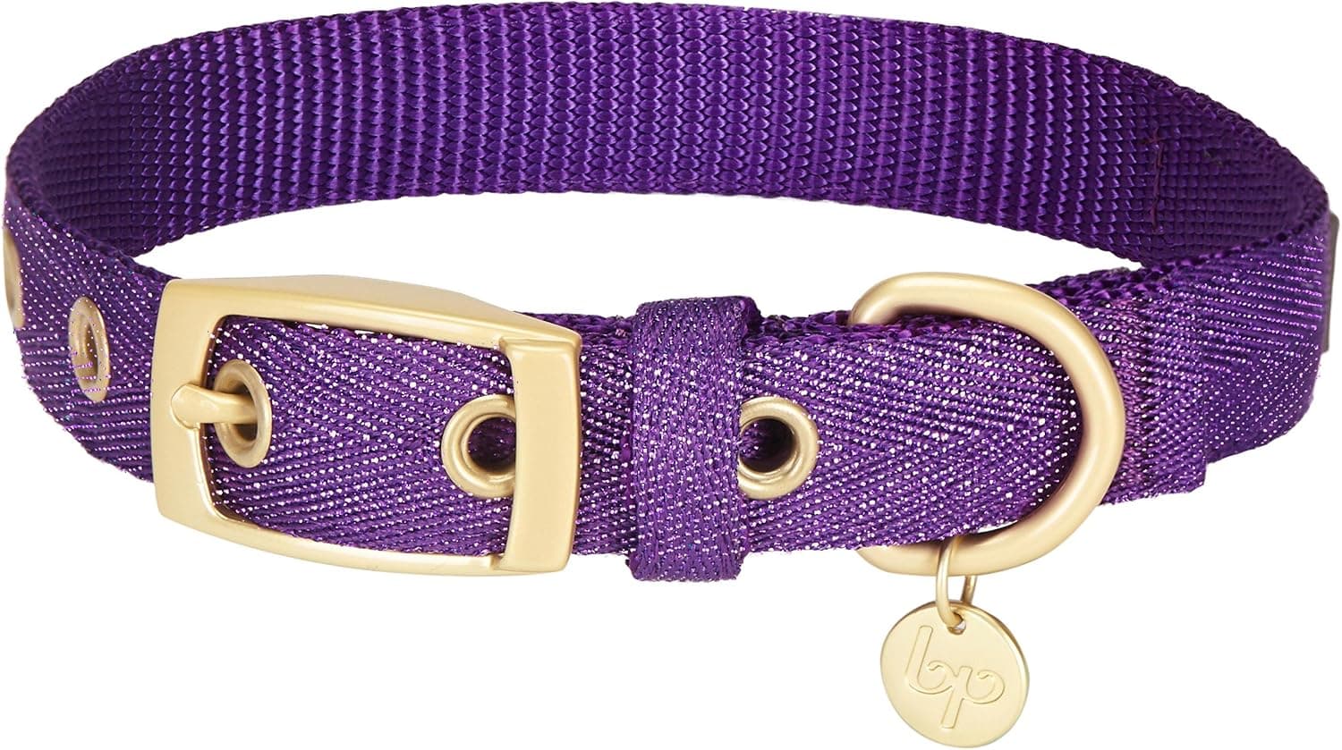 Blueberry Pet The Most Coveted Designer Collar ajustable para perro con hilo metálico mixto en deslumbrante color morado con hebilla de metal, cuello de 7.5 a 10 pulgadas, para razas pequeñas