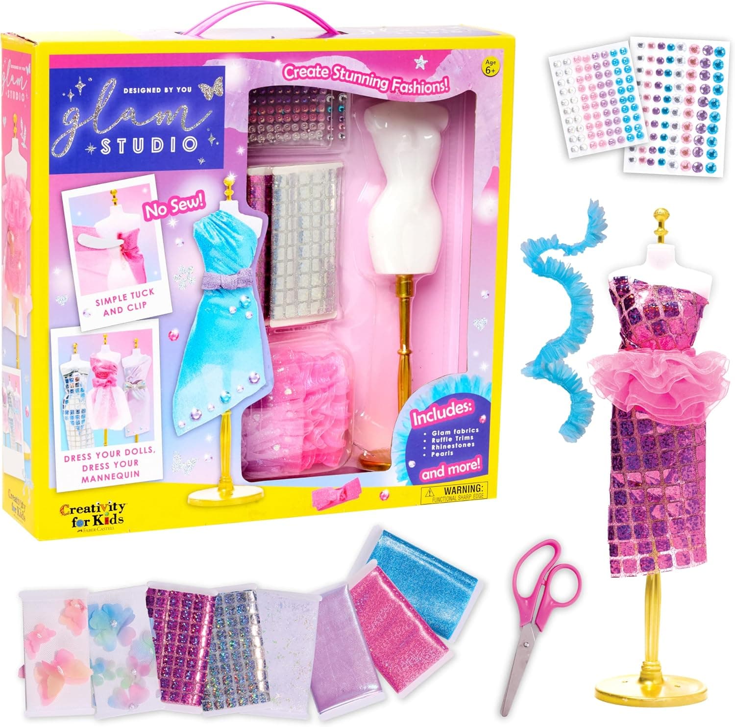 Creatividad para niños diseñada por You Glam Studio: kit de manualidades de diseñador de moda para niñas de 6 a 8 años, manualidades y manualidades para niños, regalos de cumpleaños para niñas, juguetes para niñas