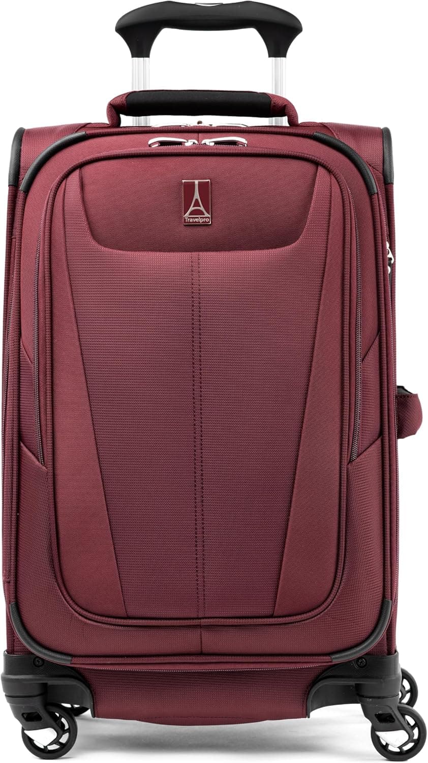 Travelpro Maxlite 5 Softside equipaje de mano giratorio, rojo, 21 pulgadas | Ampliable con 4 ruedas, diseño de viaje ligero y versátil, para hombres y mujeres