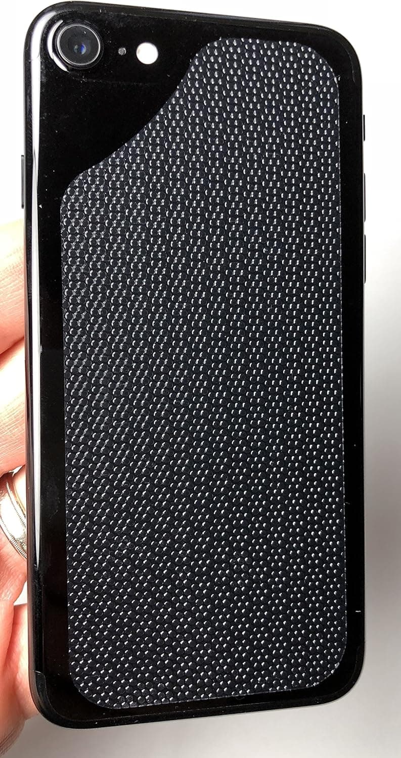 egrips 2pk Negro Apple iPhone SE 6 7 8 X Skin, Adhesivo Protector Antideslizante Funda Minimalista para teléfono móvil con Agarre Antideslizante, No para Lados del teléfono o Superficies Curvas