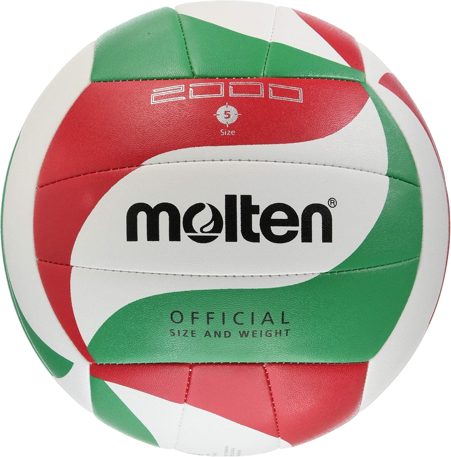 Voleibol fundido - 5, blanco/verde/rojo