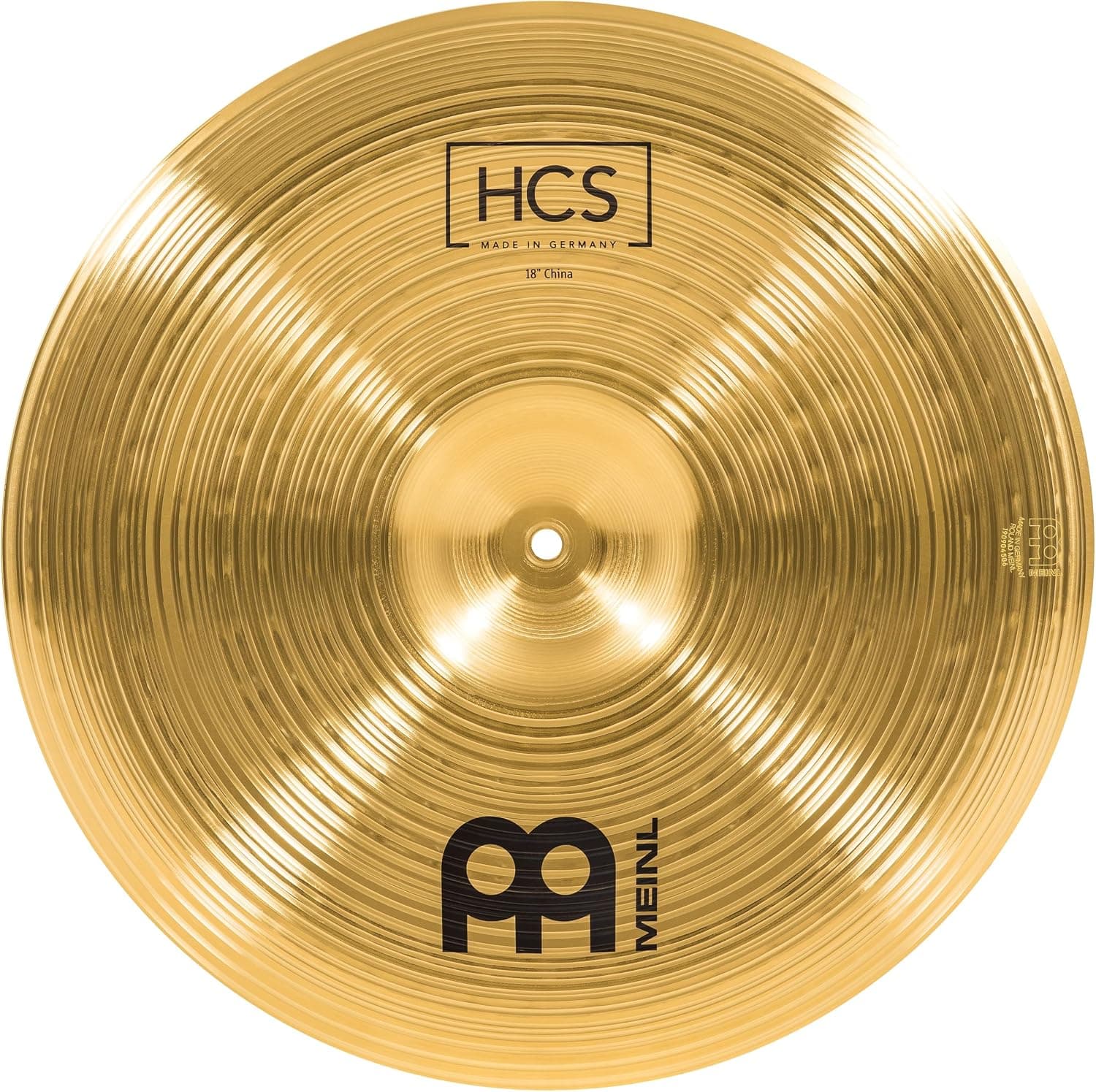 Platillo chino Meinl de 18" - Latón con acabado tradicional HCS para batería, fabricado en Alemania, GARANTÍA DE 2 AÑOS (HCS18CH) | Aleación de latón duradera, sonido brillante y musical, apto para principiantes, fabricado por el mismo equipo que los platillos profesionales de Meinl