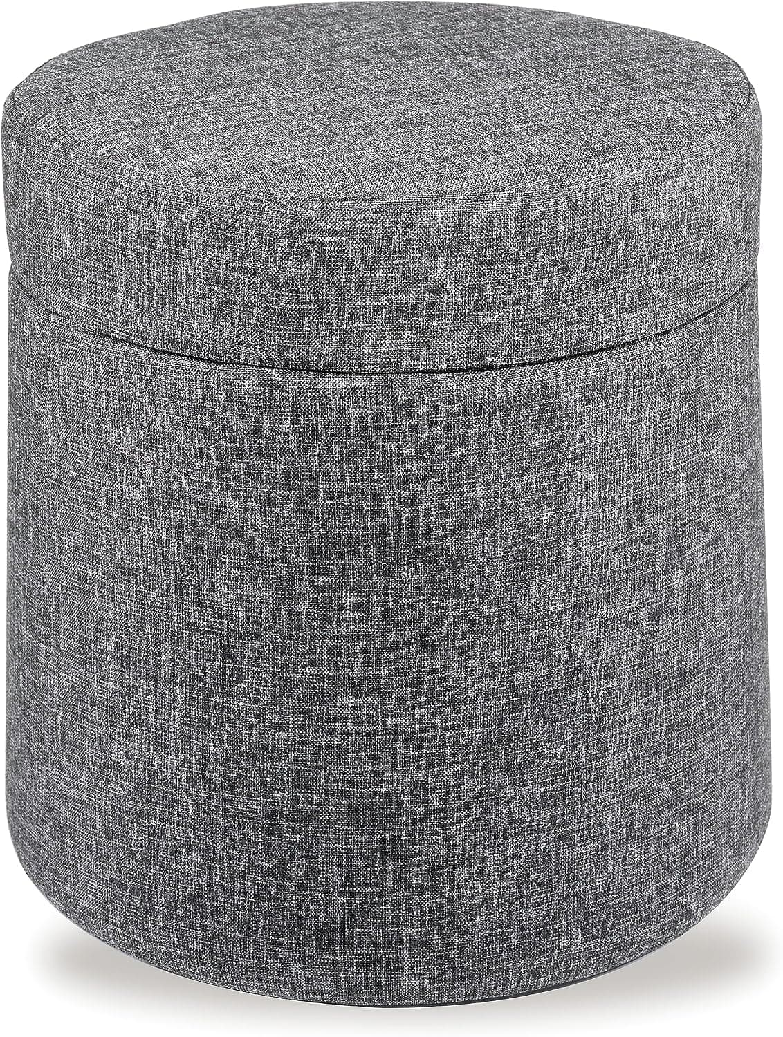 Seville Classics Cushioned Fabric Ottoman Hidden Storage Chest Footrest Chair, Padded Seat for Bedroom, Dorm, Loft, Living Room, Entryway, Hallway, Modern Gray, 15.6" Wobble