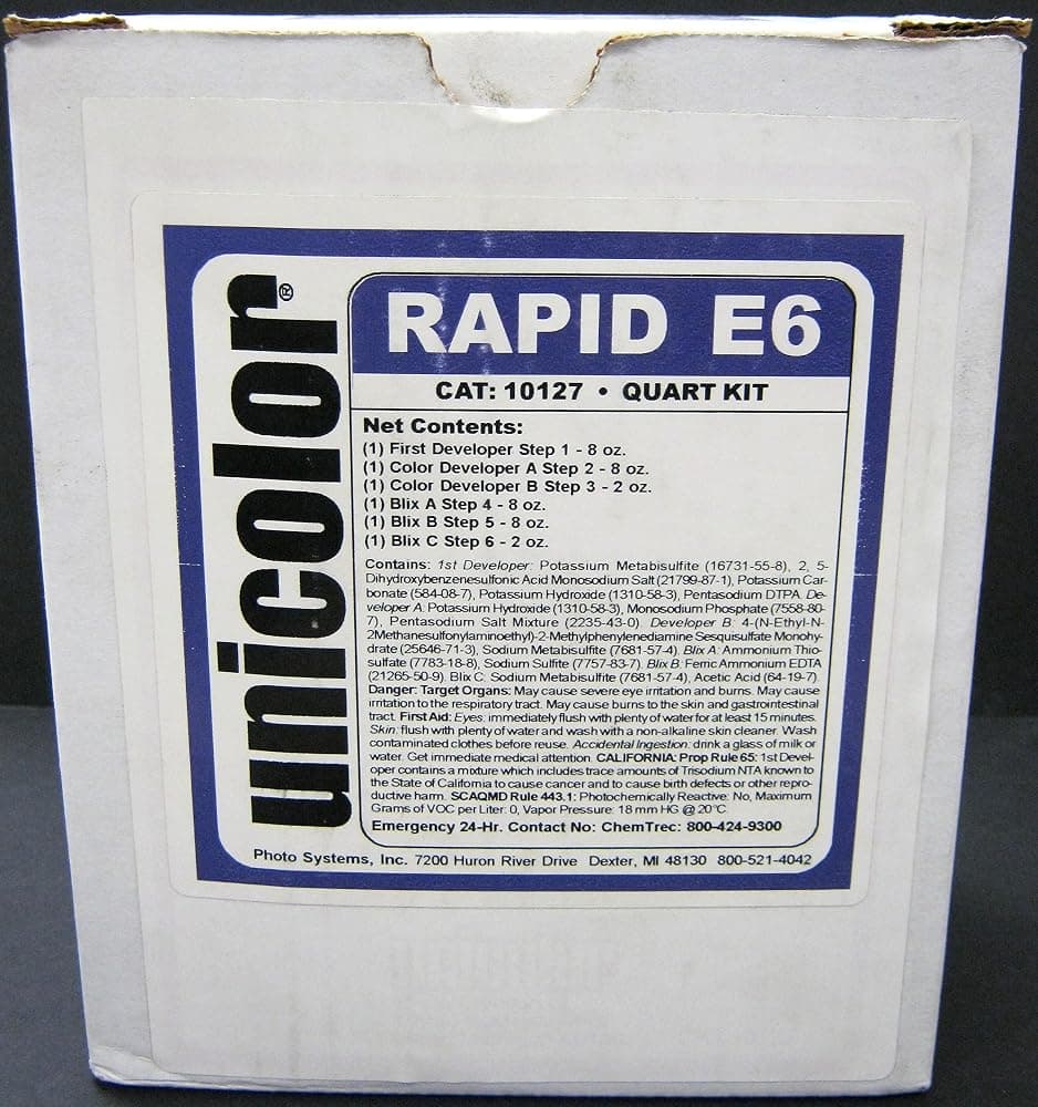 Kit de revelado rápido de película Ultrafine Unicolor E-6, 1 cuarto de galón